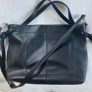 Black Vegan Leather Crossbody Bag